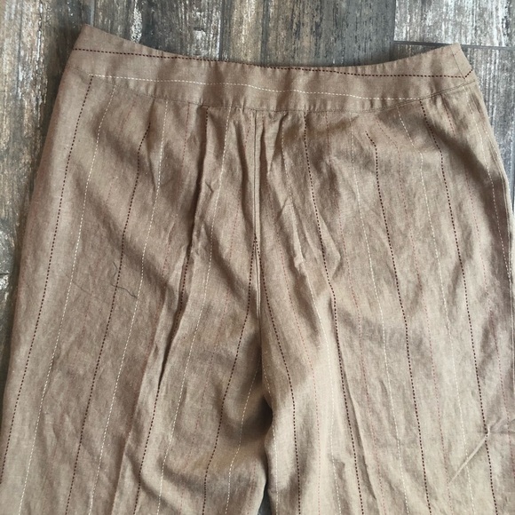 VINTAGE Norton Studio linen blend cropped capri pants plus size 16 - Picture 7 of 9